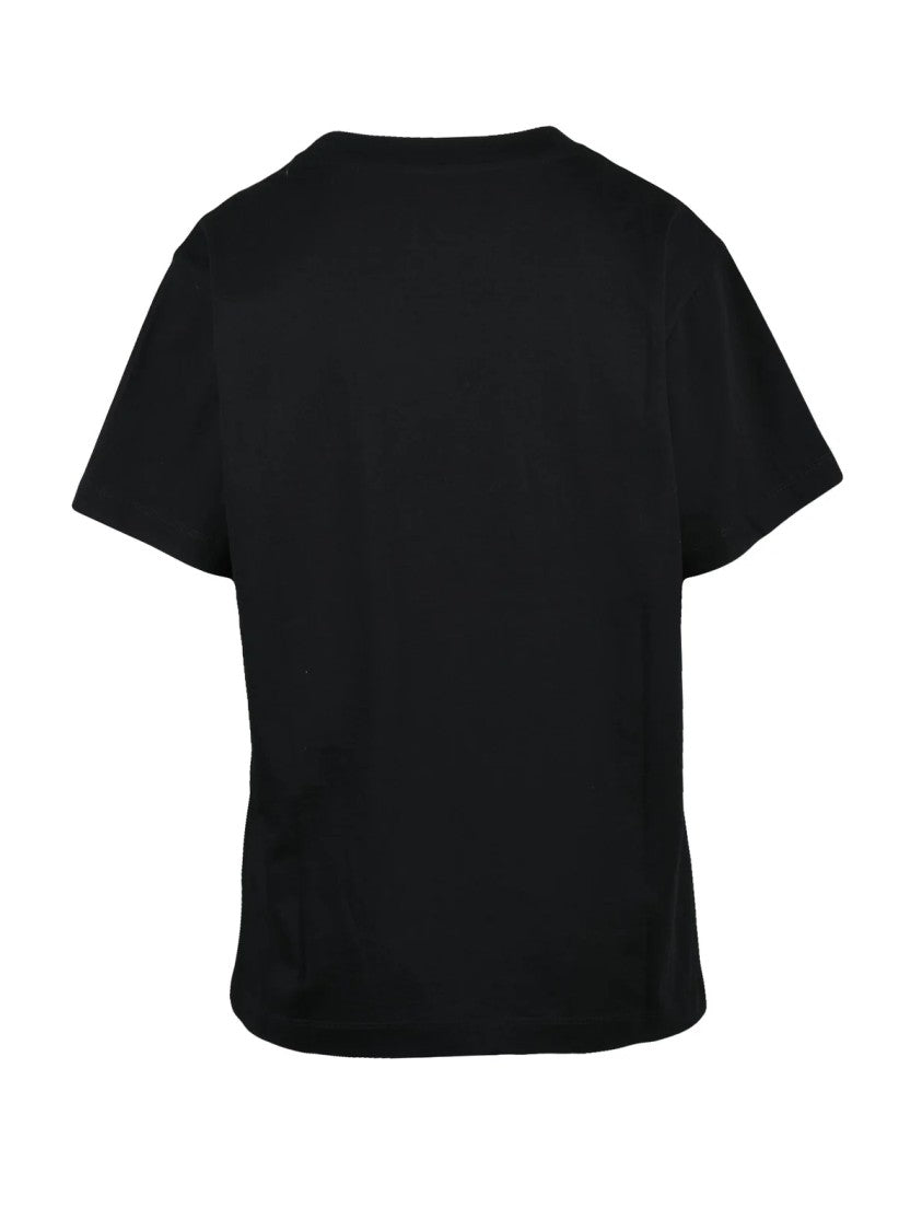 Mo5ch1no Jeans Black Rose Cotton T-Shirt