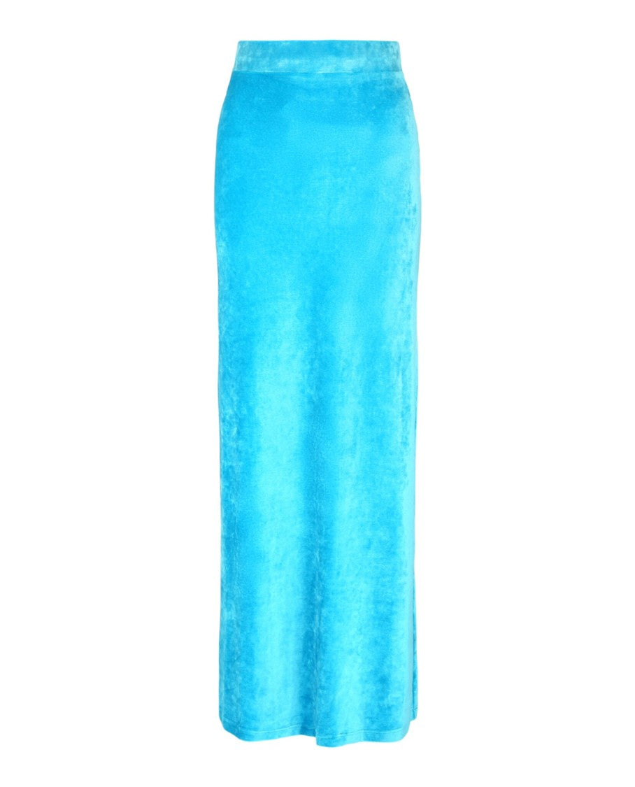 Balenciaga Plush Velvet High-Rise Maxi Skirt With Drawstring Closure