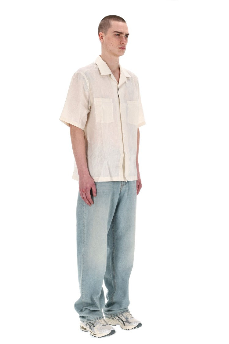 Herno Bowling Collar Linen Shirt