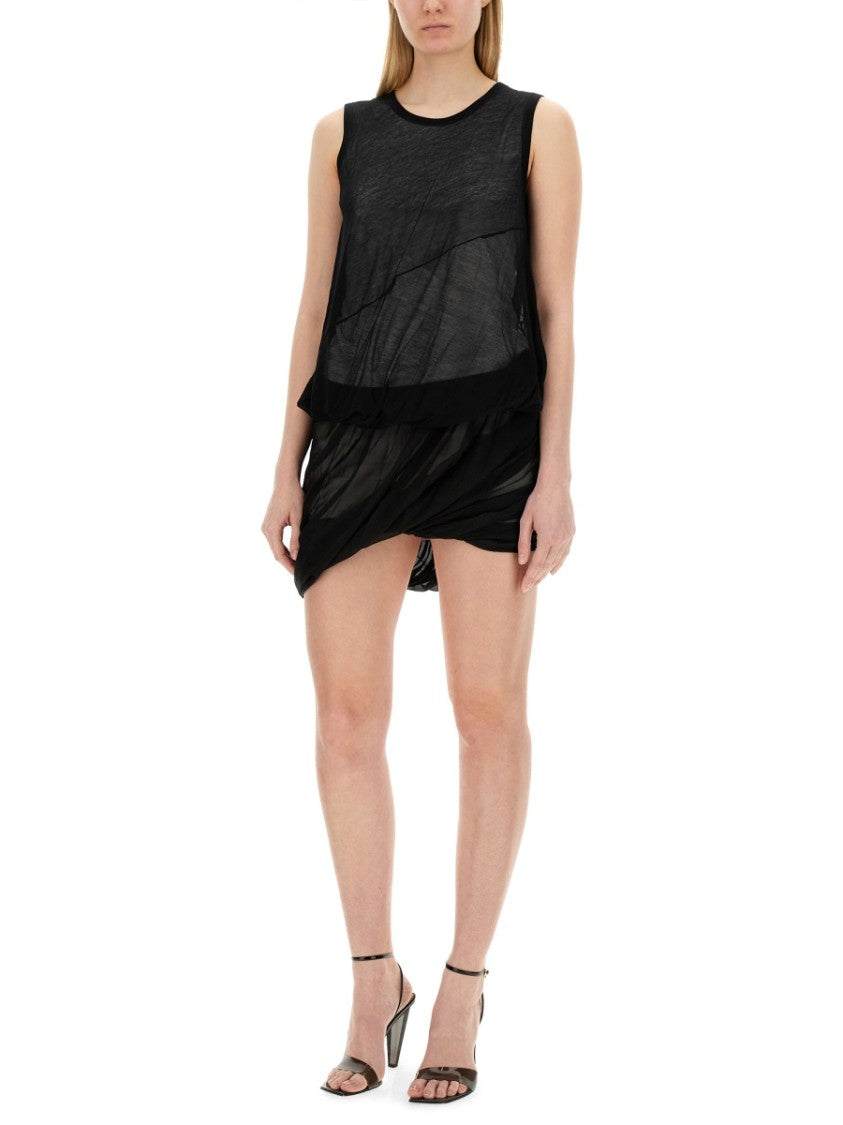 Helmut Lang Layered Black Jersey Tank Top