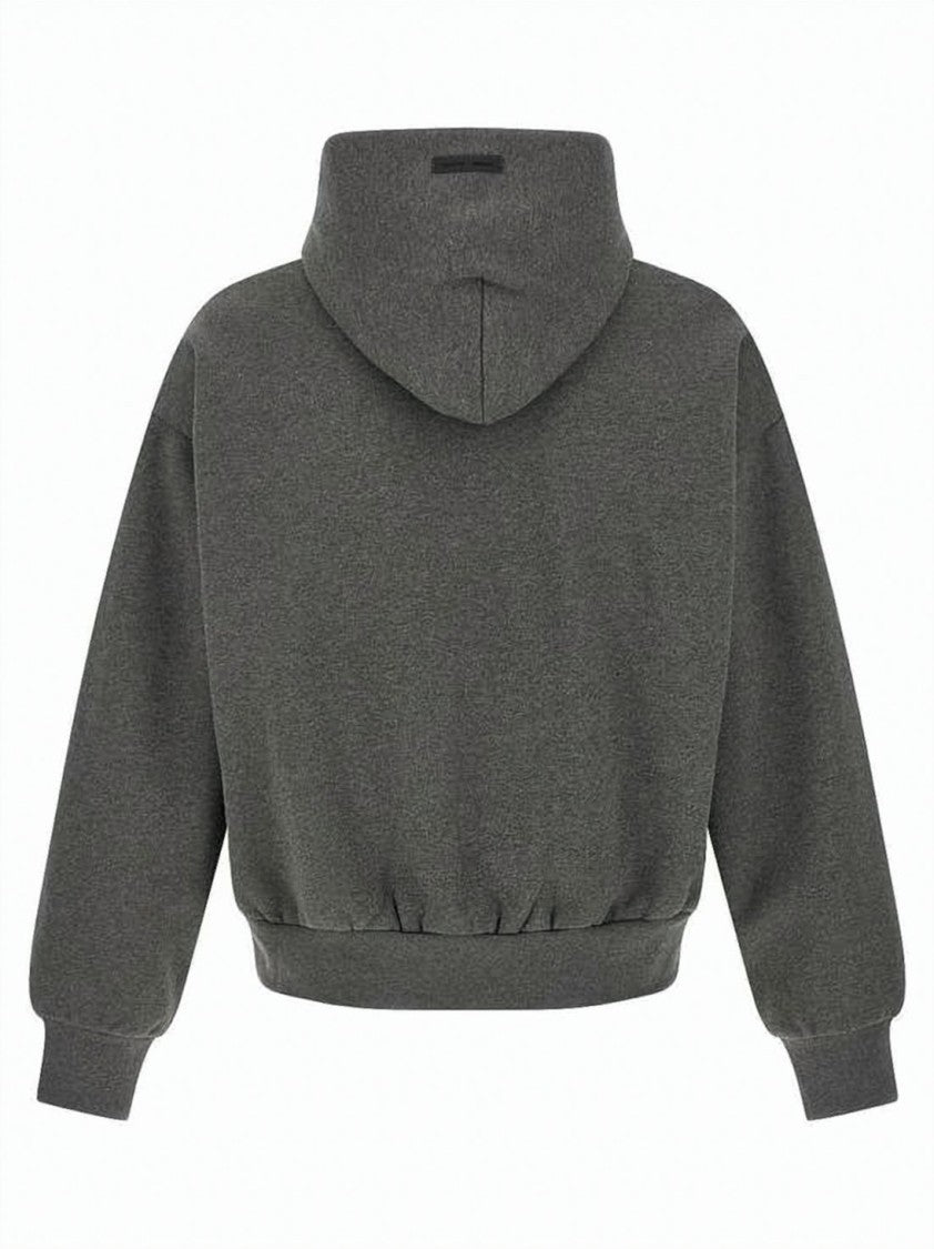 Fear Of God Relaxed Fit Cropped Hoodie With Tonal Embossed Logo