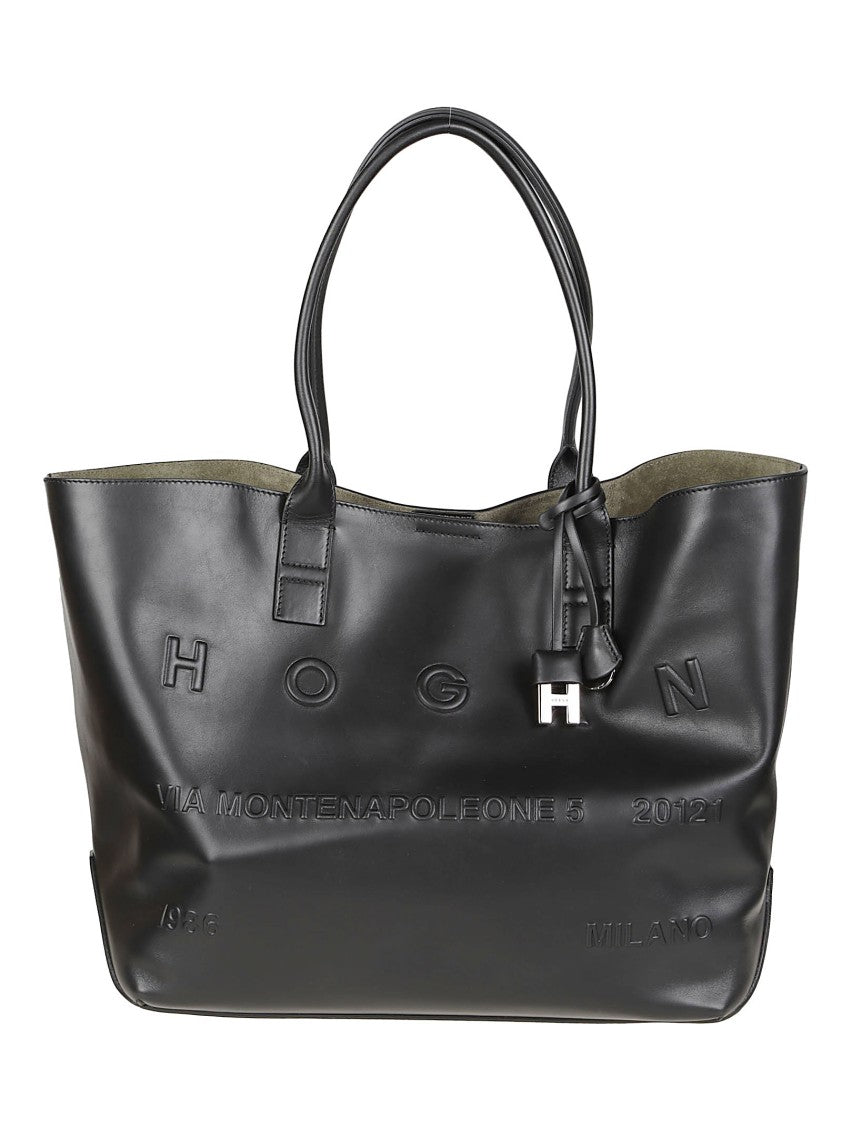 Hogan Address Medium Shopping Calf Leather Tote Bag