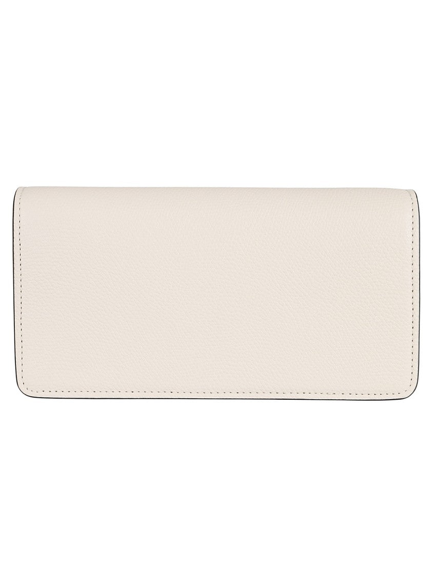 Valentino Garavani Textured Leather Wallet With Flap Closure And Accordion Interior