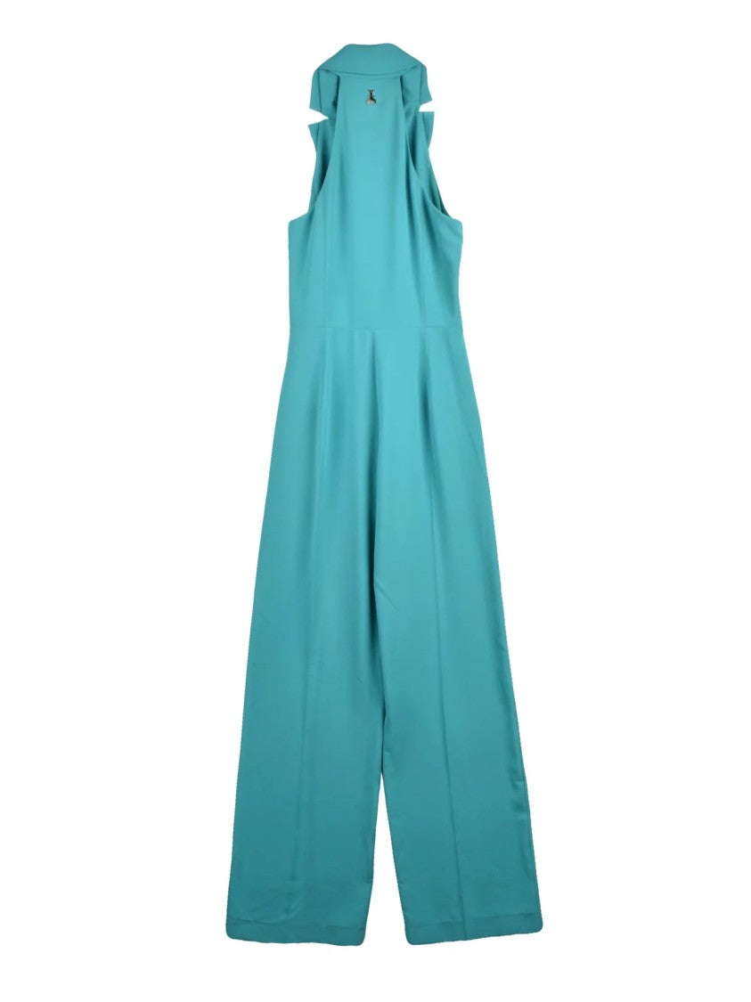 Patrizia Pepe Green Vest Neckline Wide-Leg Polyester Jumpsuit