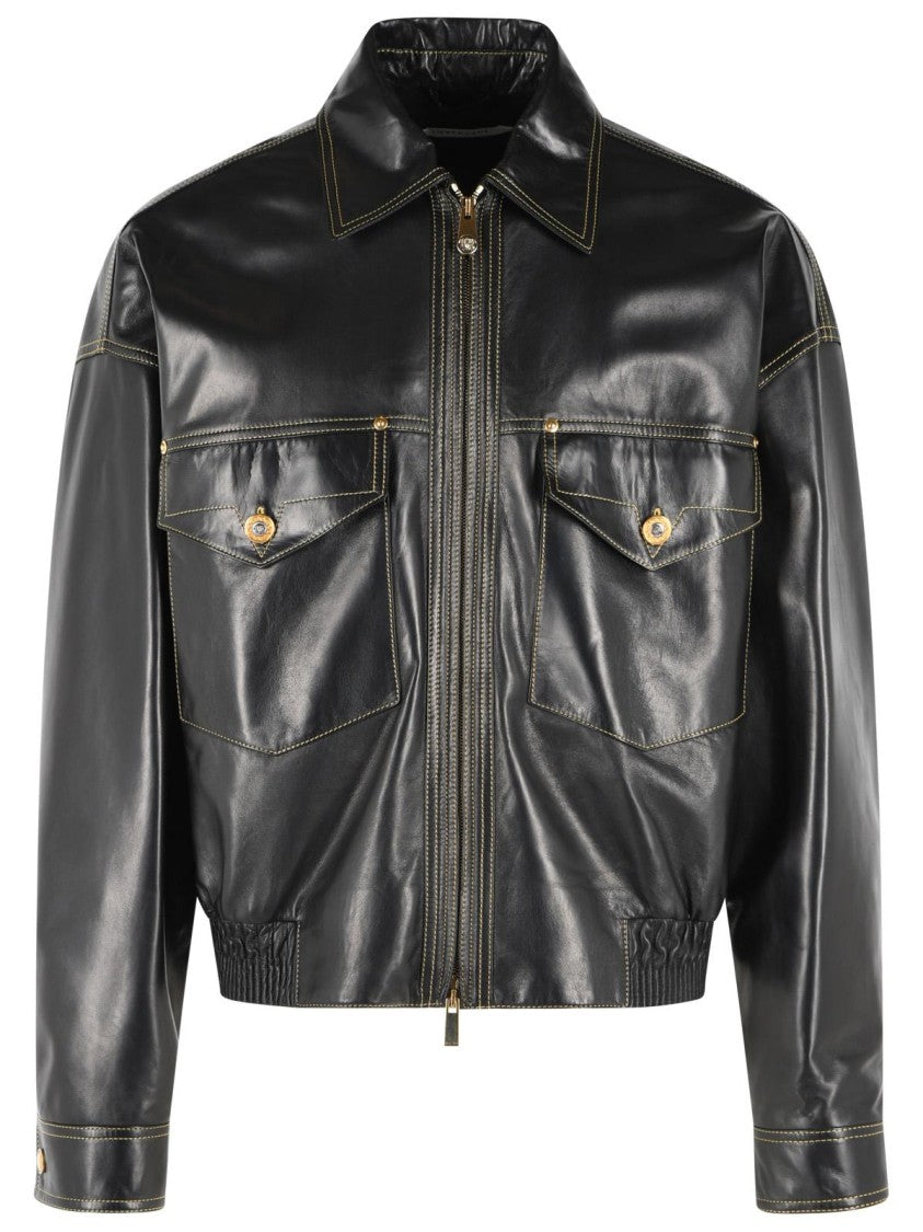 Versace Black Leather Jacket