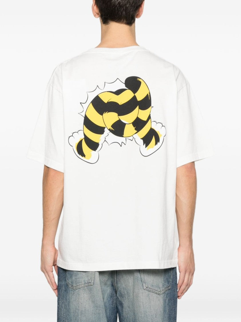 Kenzo Loose-Fitting Cartoon Tiger Silk T-Shirt