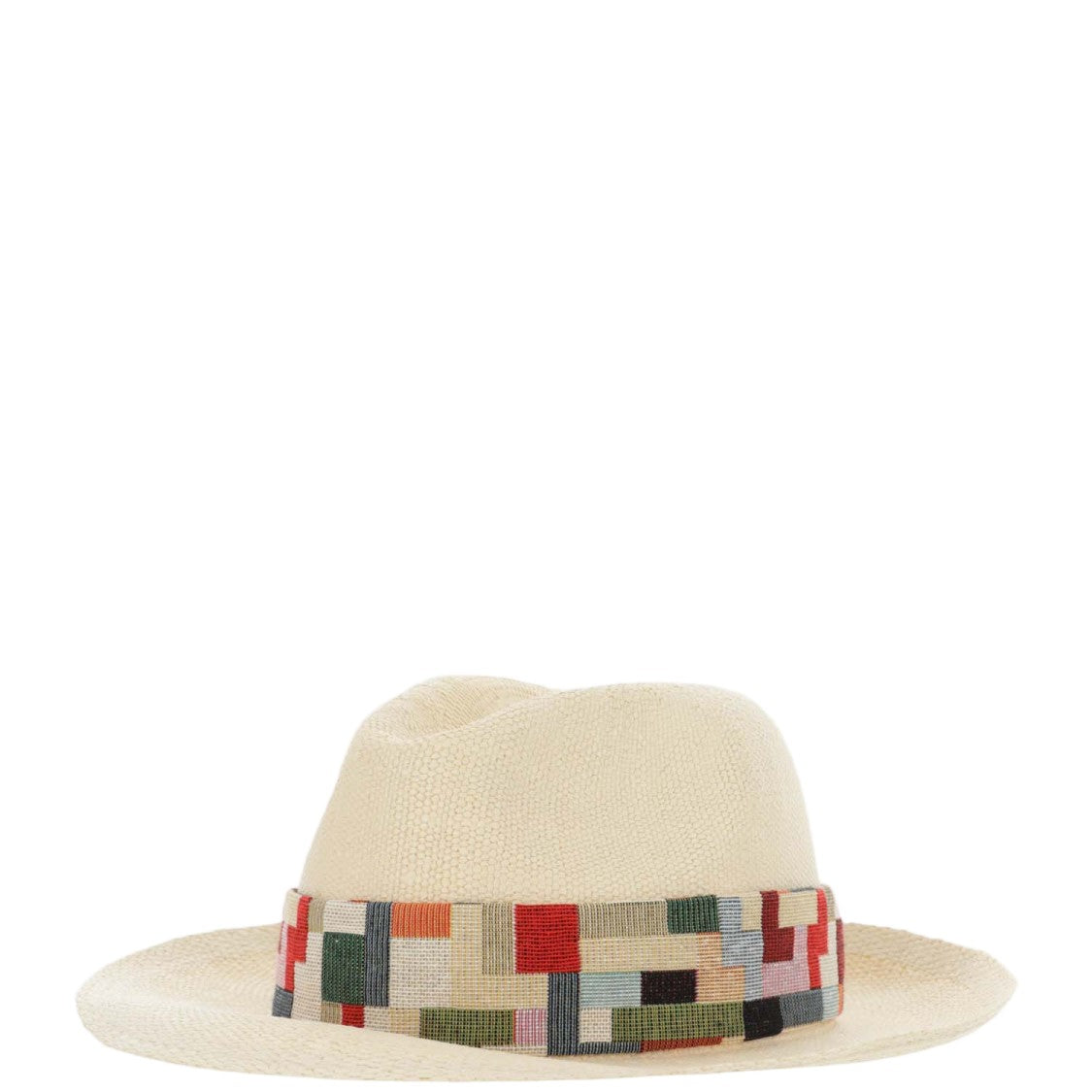 Alexia Alvarez De Toledo Panama Hat With Geometric Pattern