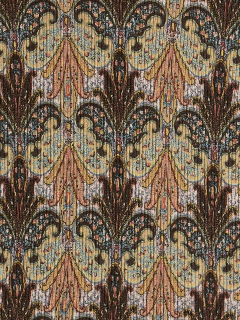 Etro Intricate Patterned Short Sleeve Knit Top