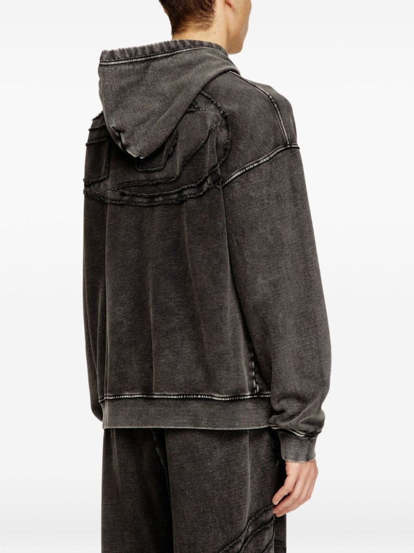 Diesel Black Grey Oval Detail Sweatshirt