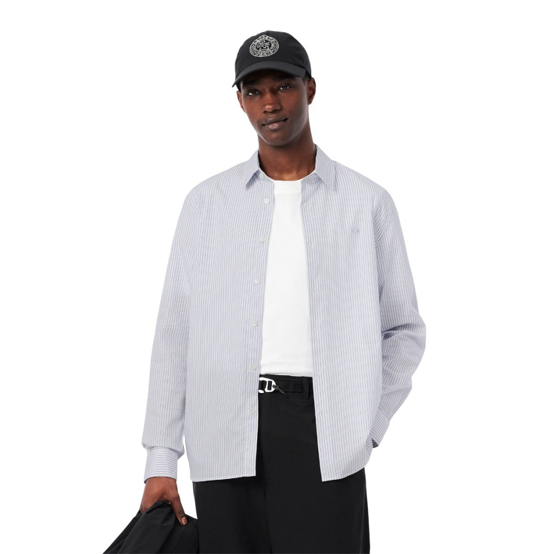 Lacoste Cotton Poplin Shirt With Stiffened Collar