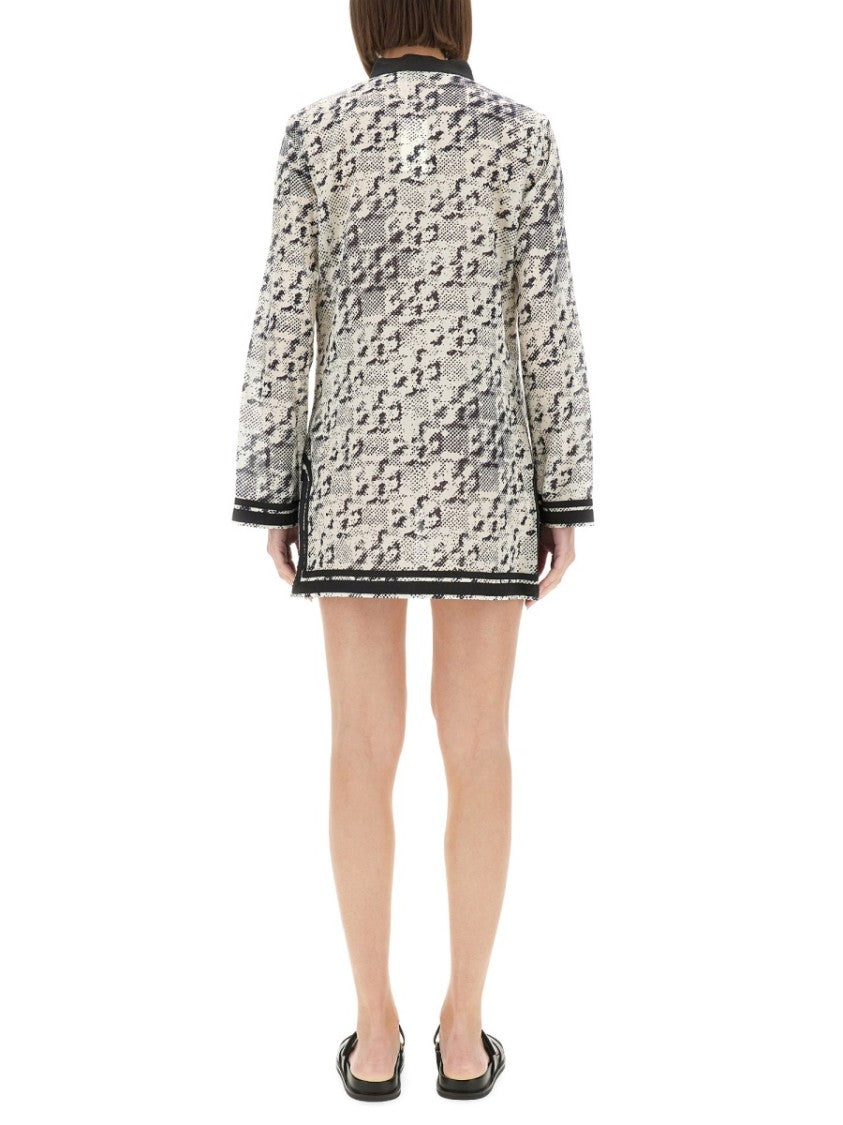 Tory Burch Printed Silk-Cotton Tunic With V-Neckline
