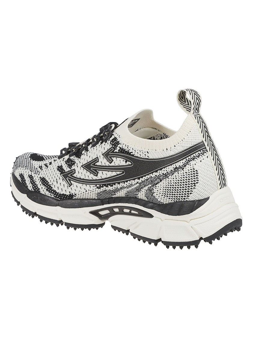 Off-White Contemporary Black And White Patterned Sneakers
