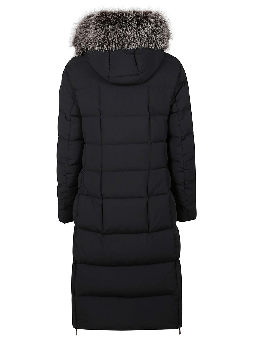 Moorer Long Black Padded Coat