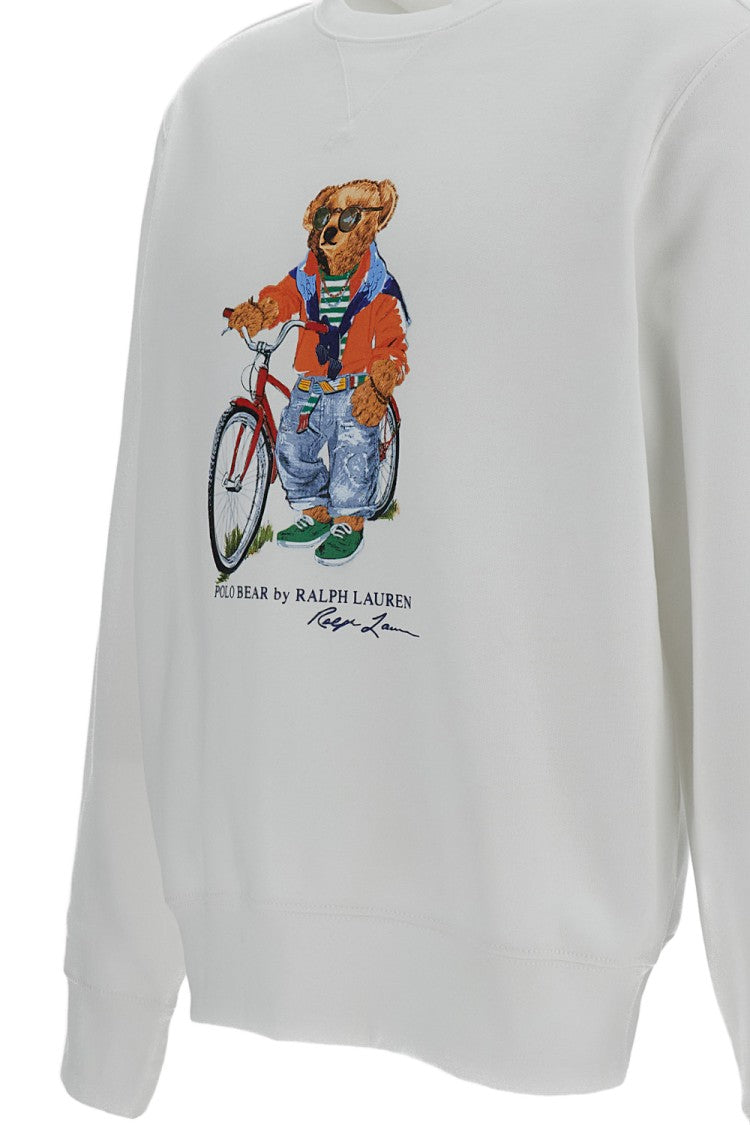 Polo Ralph Lauren White Printed Crewneck Sweatshirt