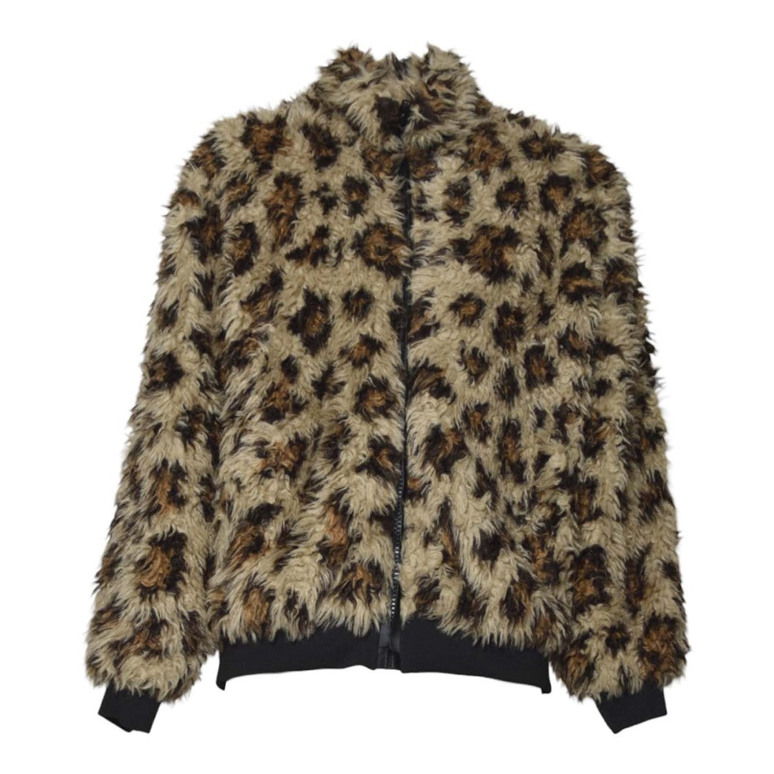 Msgm Plush Animal Print Coat With Structured Silhouette
