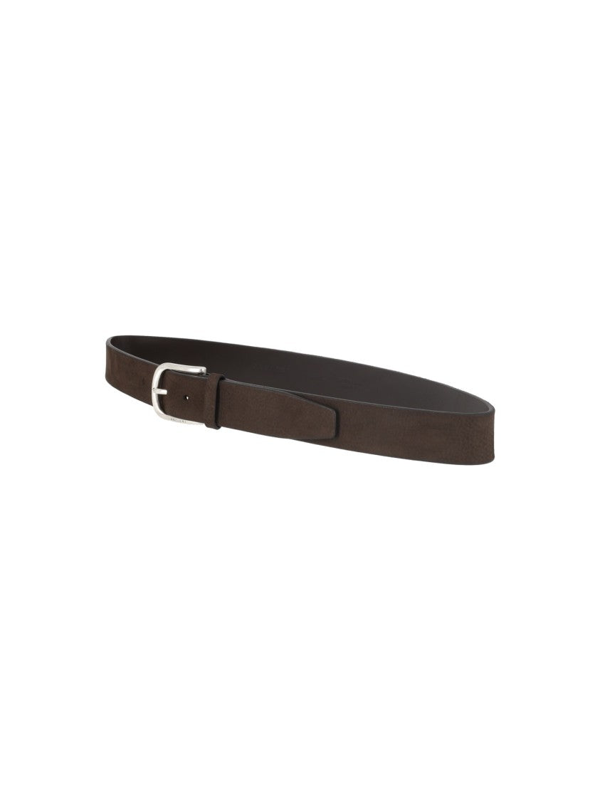 Claudio Orciani Nabucco Silver-Buckle Smooth Calf Leather Belt