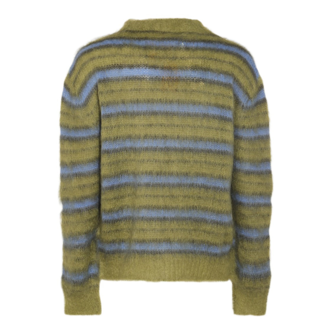 Marni Fuzzy Texture Sweater With Horizontal Stripes