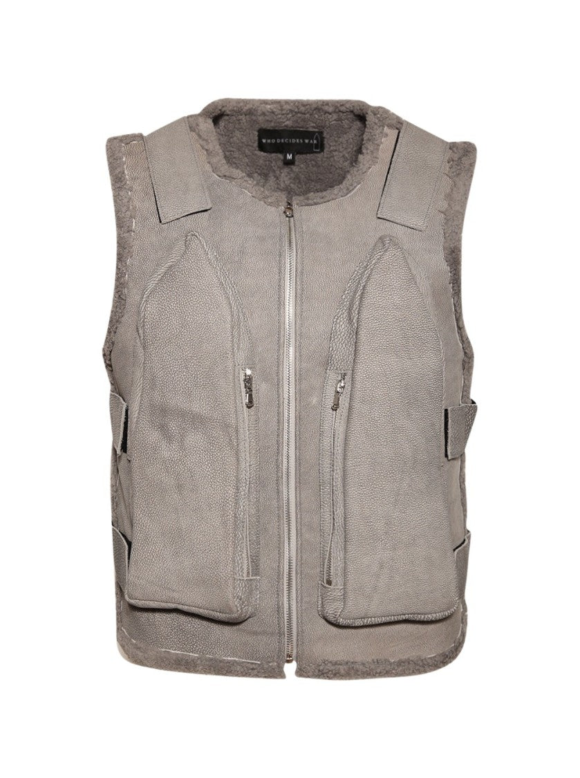 Who Decides War Bullet Point Vest Vintage Grey