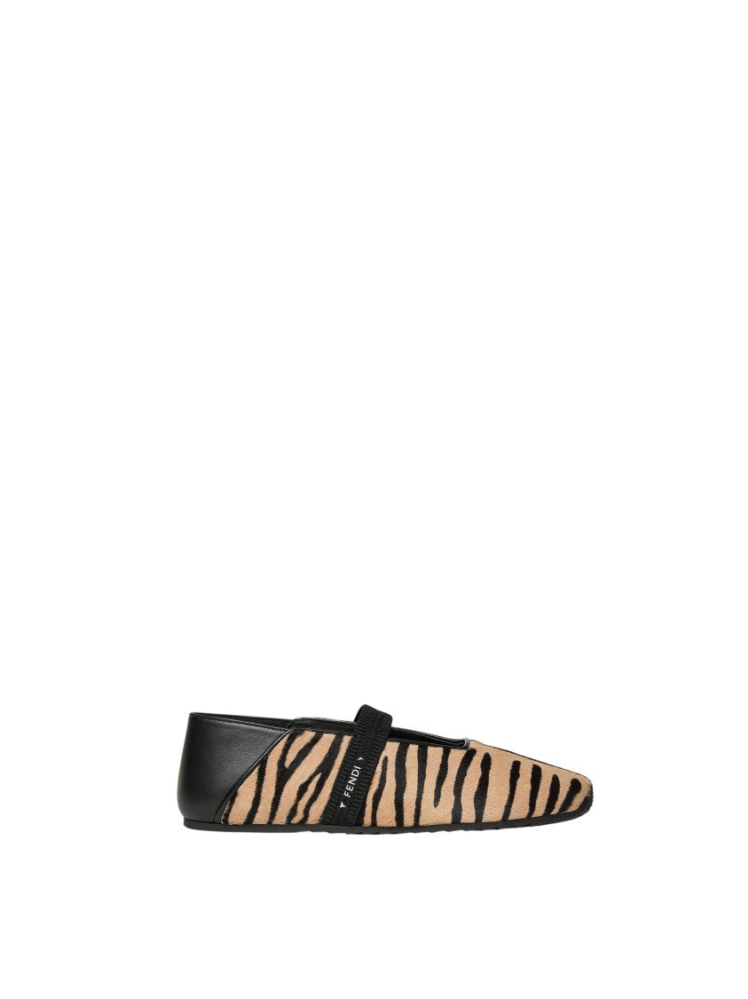 Fendi Multicolour Academia Tiger Stripe Calf Hair Flats