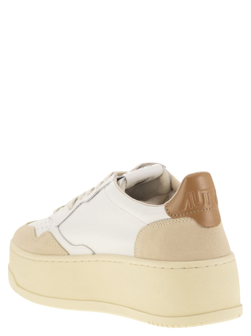 Autry Medalist Platform - Leather And Suede Trainers