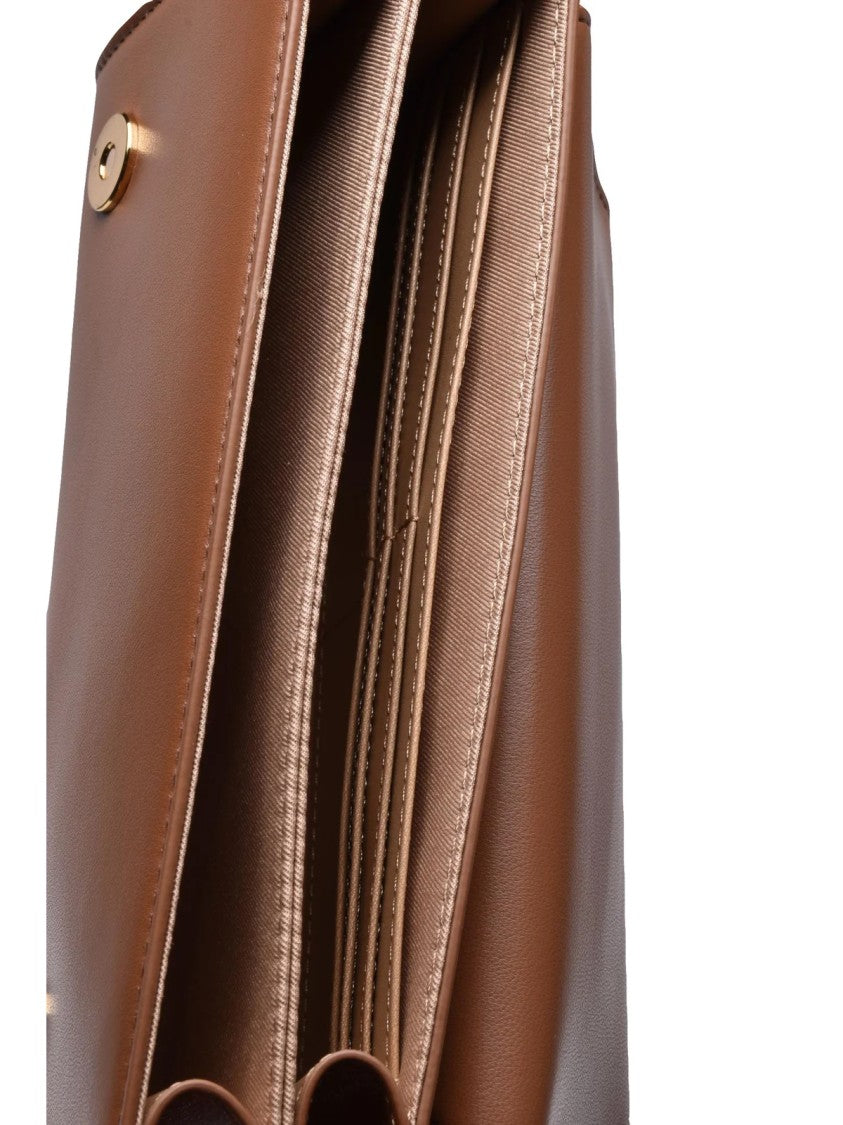 Love Moschino Compartments Shoulder Bag With Metallic Logo And Charm
