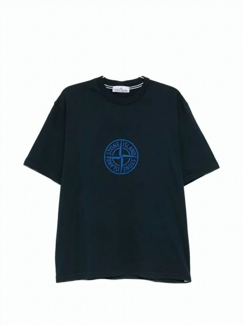 Stone Island Short-Sleeve T-Shirt With Circular Emblem And Relaxed Fit