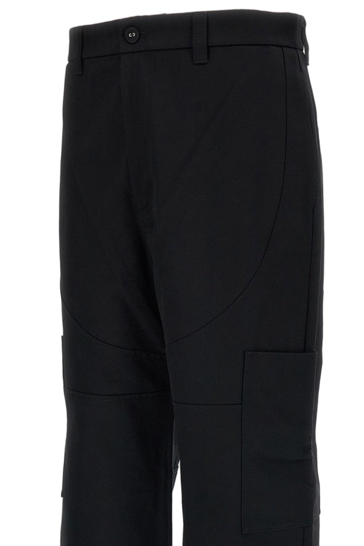 Thom Browne Black Wide Leg Painter Cotton Pants