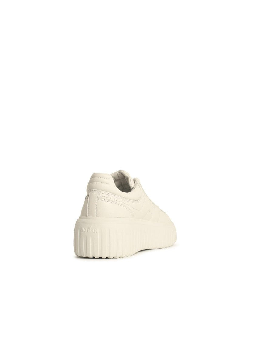 Hogan H-Stripes' White Leather Sneakers