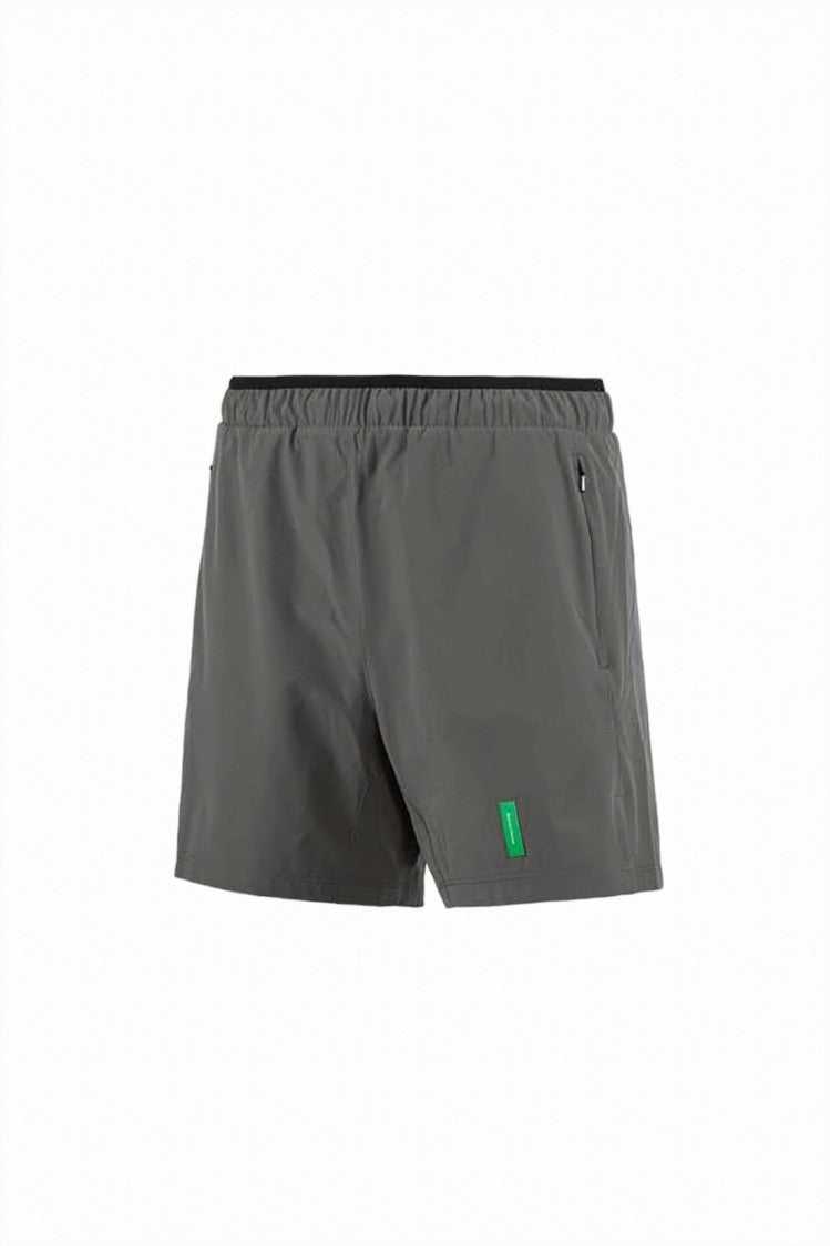 District Vision Minimalist Dark Grey Athletic Shorts With Zippered Pockets