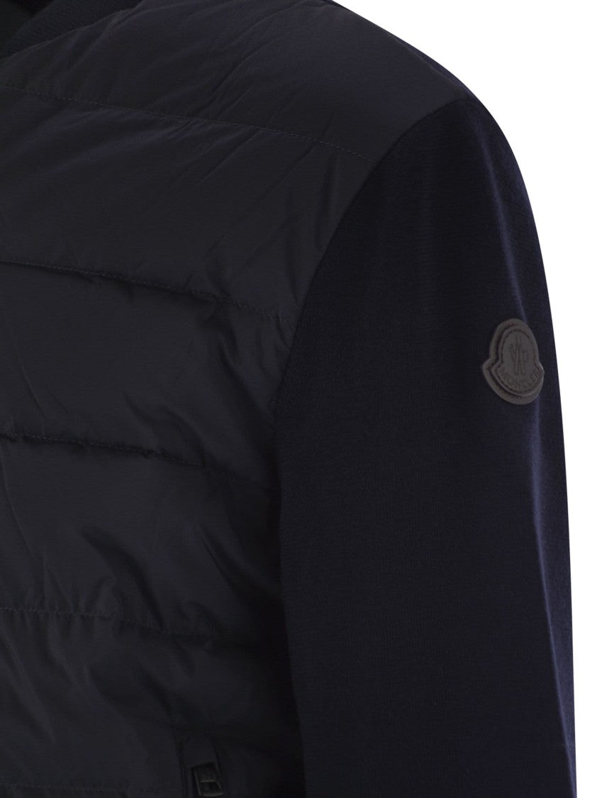 Moncler Padded Wool Cardigan With Zip
