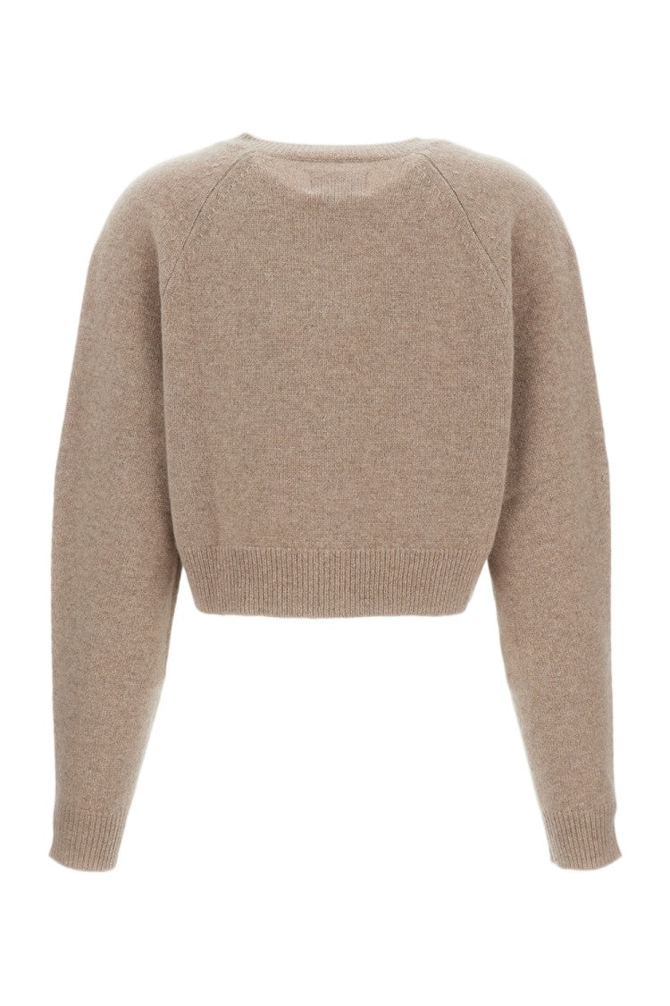 Loulou De Saison Raglan-Sleeve Cropped Cashmere Cardigan With Ribbed Edges