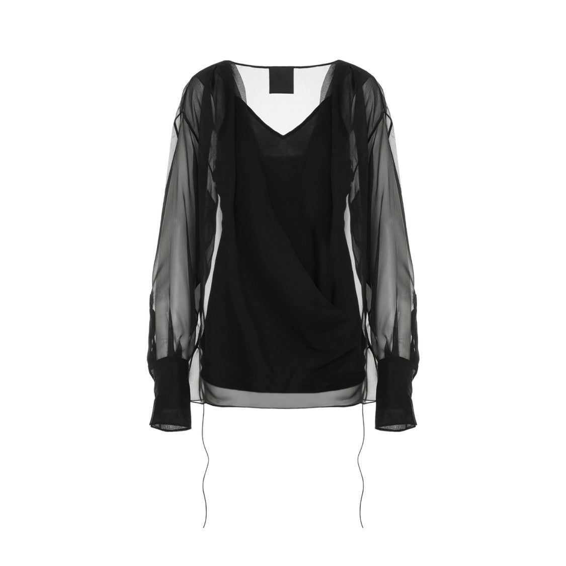 Givenchy Silk Shirt With V-Neckline And Draped Lace-Up Details
