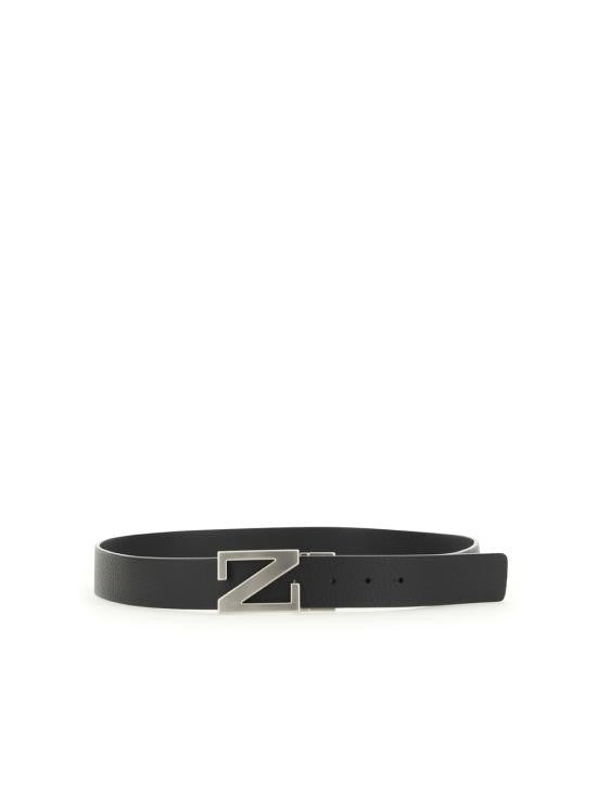 Ermenegildo Zegna Textured Calf Leather Belt With Distinctive Z Buckle