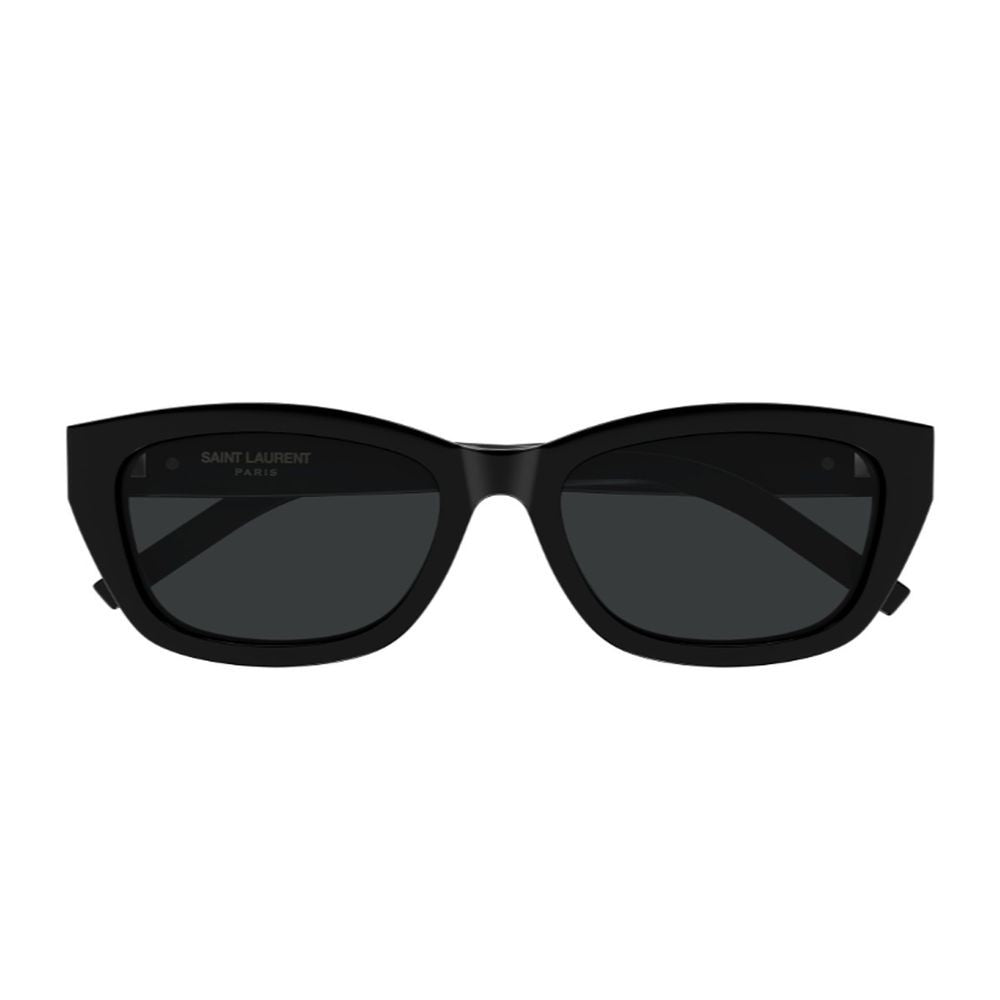 Saint Laurent Sl M153 Linea Monogram Glossy Black Cat-Eye Rectangular Sunglasses