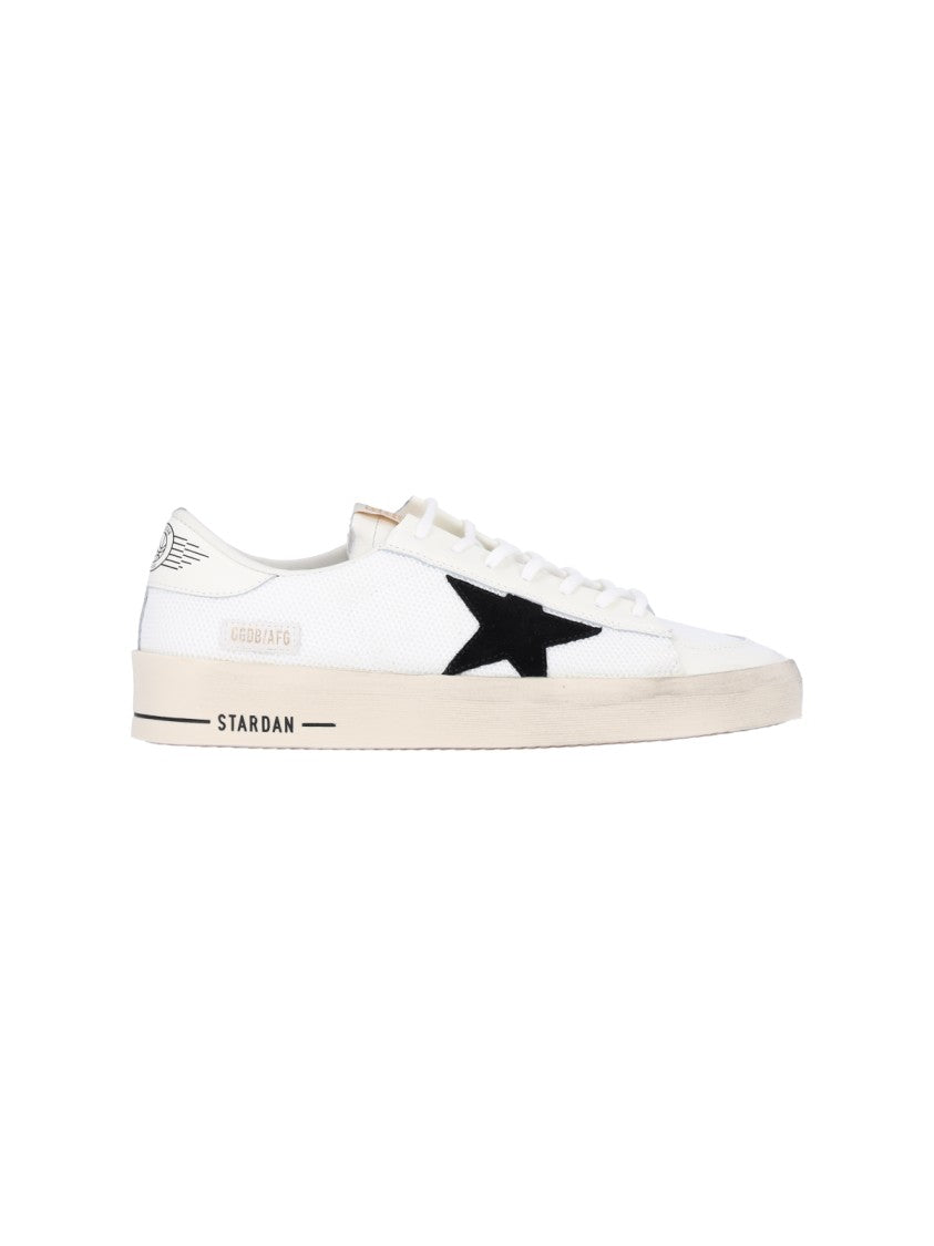 Golden Goose White Stardan Mesh Leather Sneakers