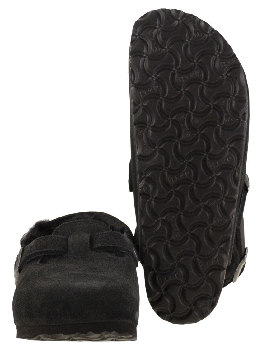 Birkenstock Tokio Shearling - Suede And Lambskin Slippers