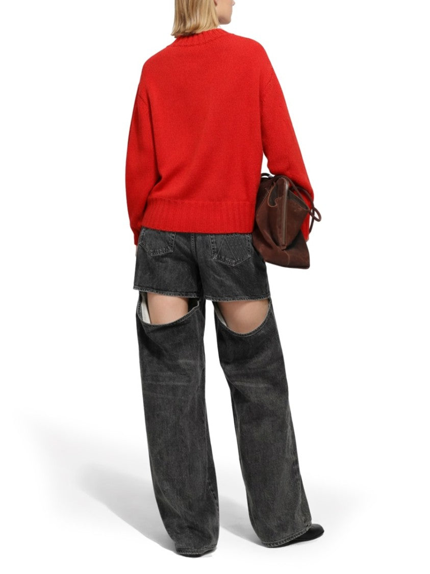 The Attico Washed Black Detachable Lower Jeans