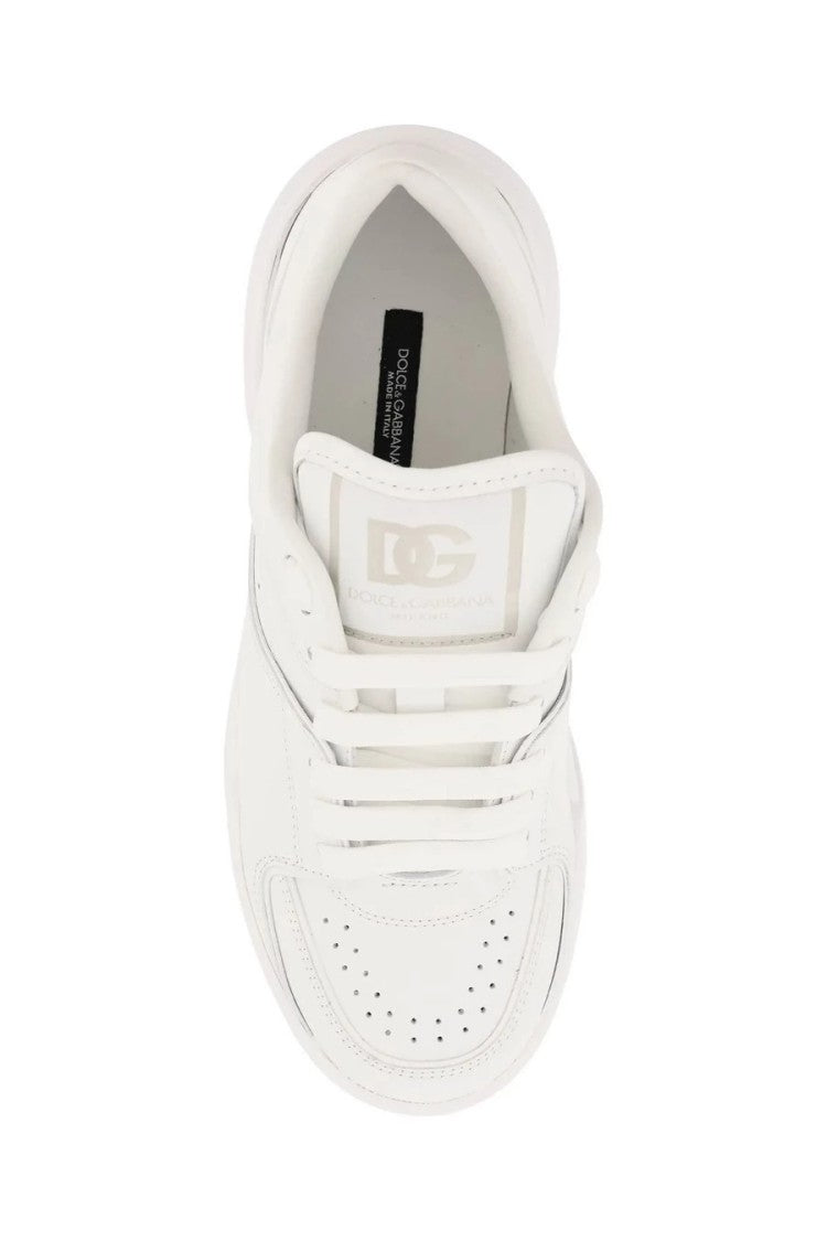 Dolce & Gabbana White Calf Leather Sneakers