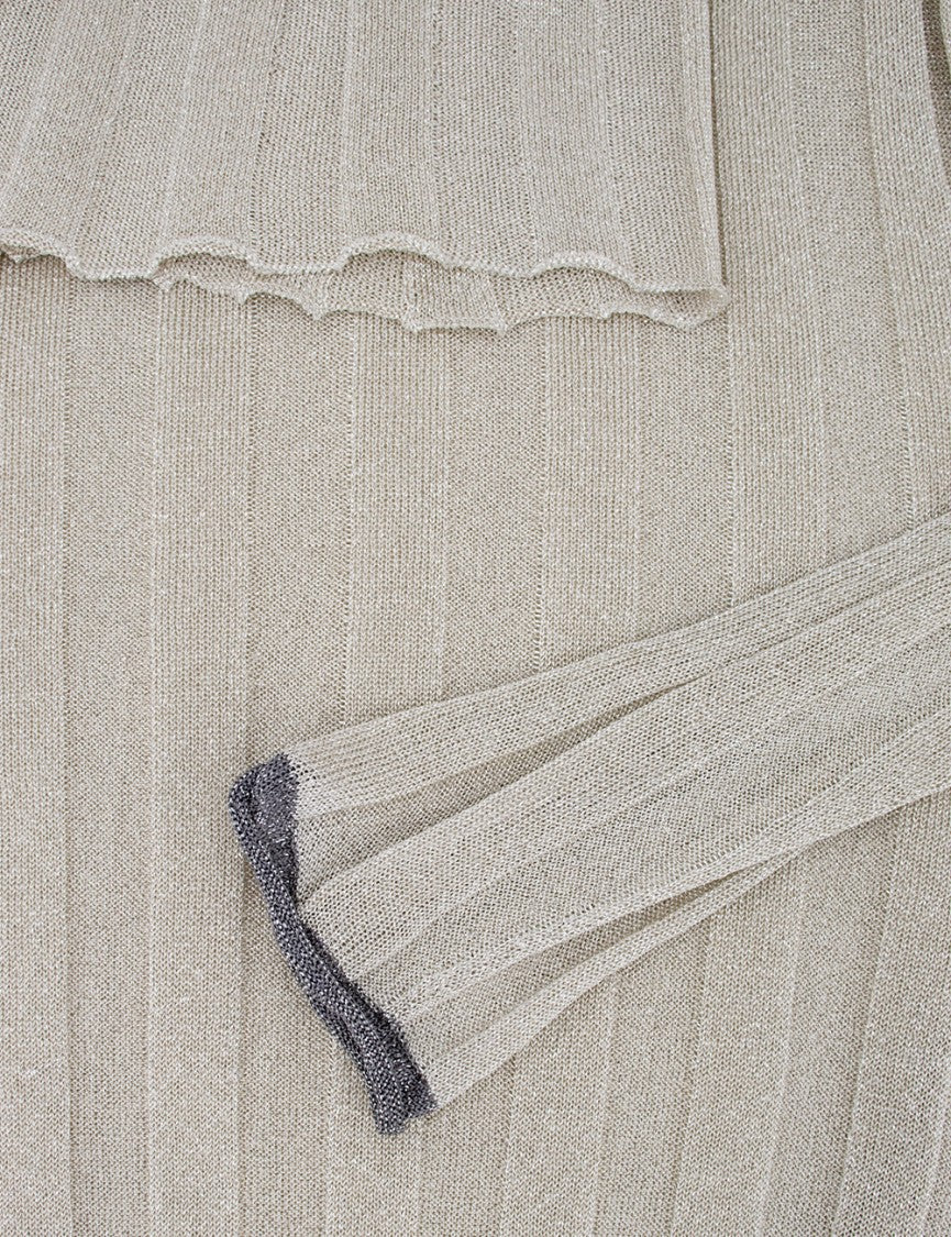 Fabiana Filippi Two-Tone Lurex Ribbed Turtleneck Jumper