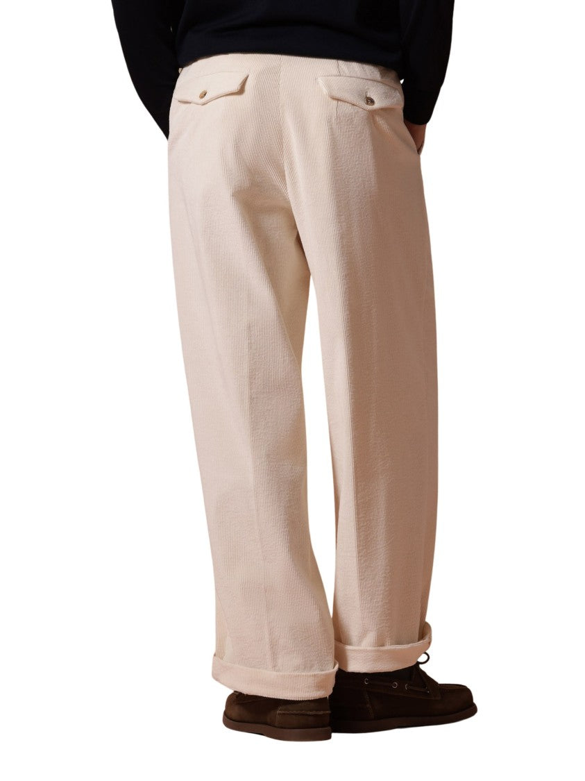 Ballantyne Butter Corduroy Wide-Leg Pants