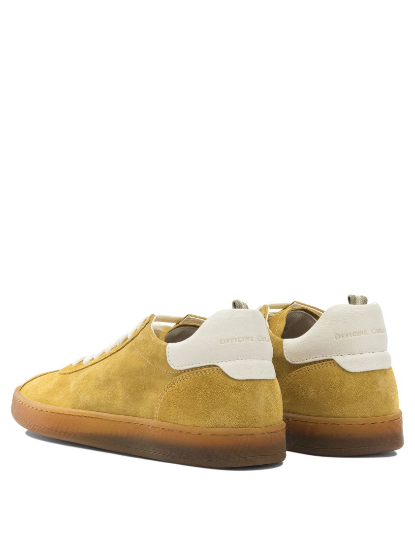 Officine Creative Slip-On Sneakers With Vibrant Mustard Suede Upper And White Detailing