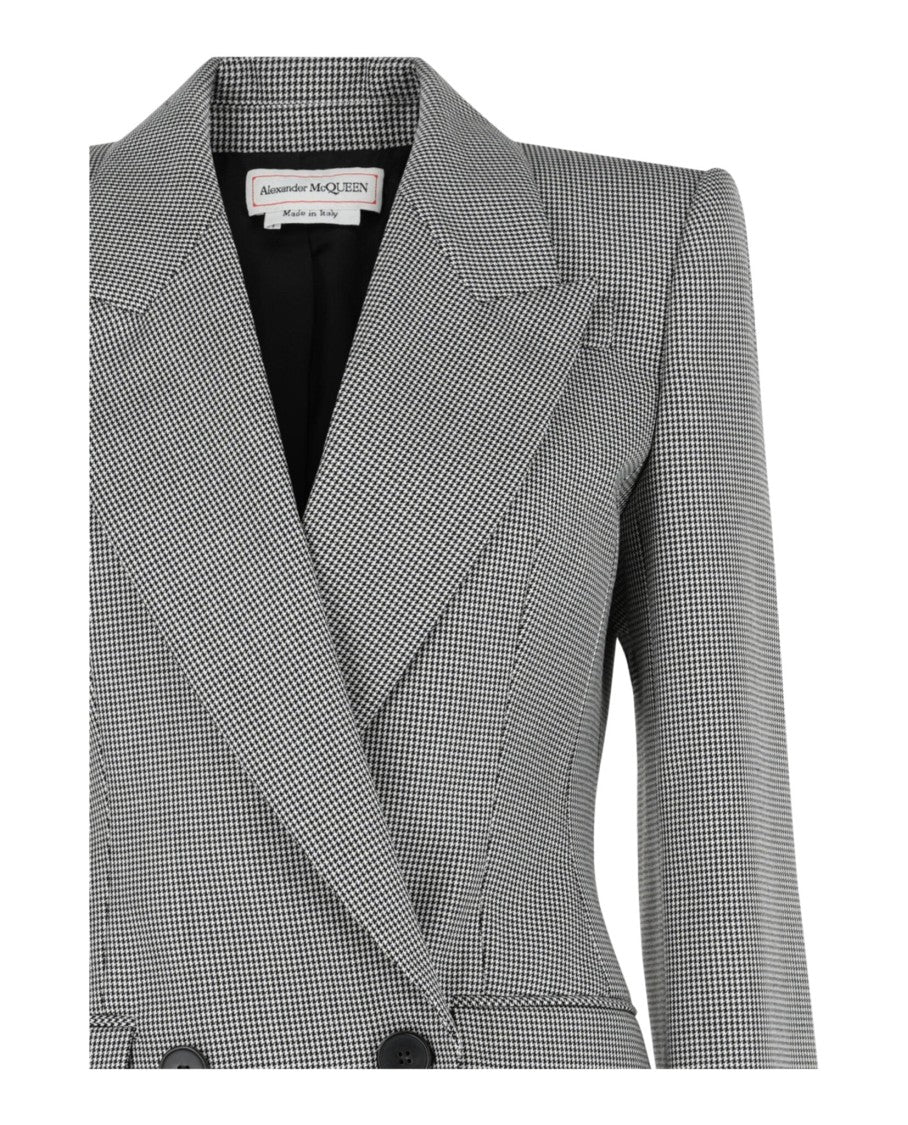 Alexander Mcqueen Houndstooth Check Double-Breasted Blazer