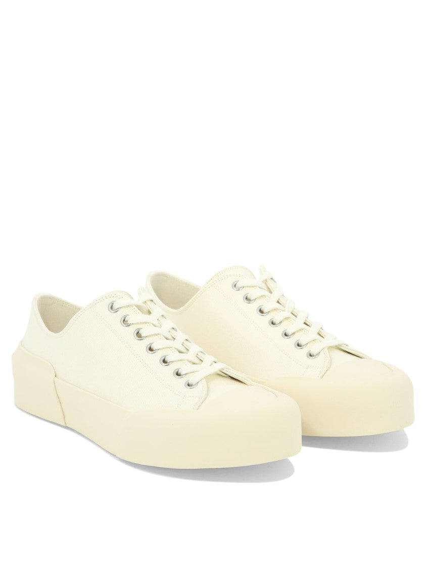 Jil Sander White Sneakers With Breathable Cotton Upper