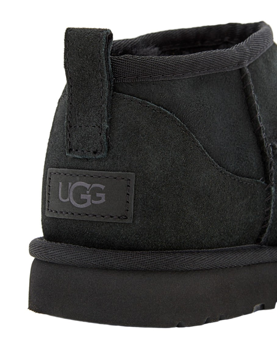 Ugg Asymmetrical Ultra Mini Boots With Twinface Sheepskin Upper