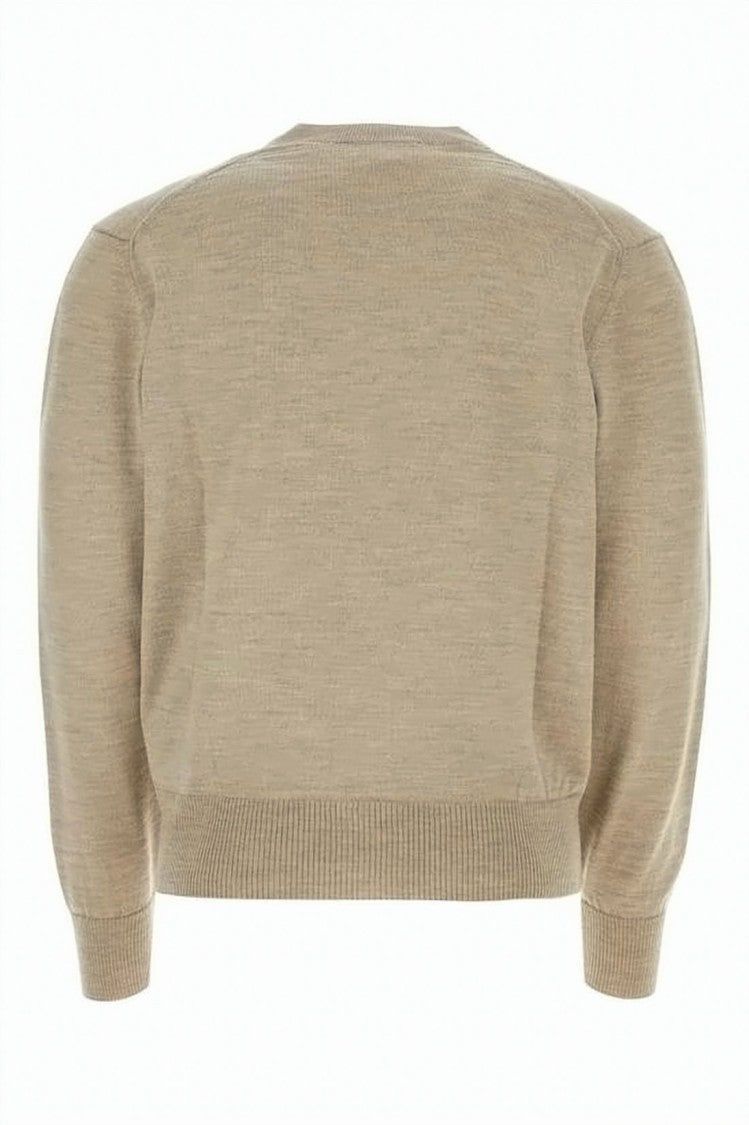 Ami Paris Cropped V-Neck Cardigan In Merino Wool