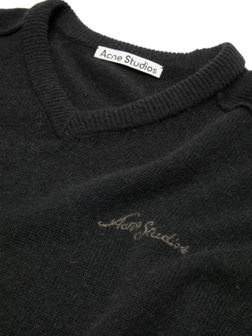 Acne Studios Camel Classic V-Neck Camel Hair Sweater