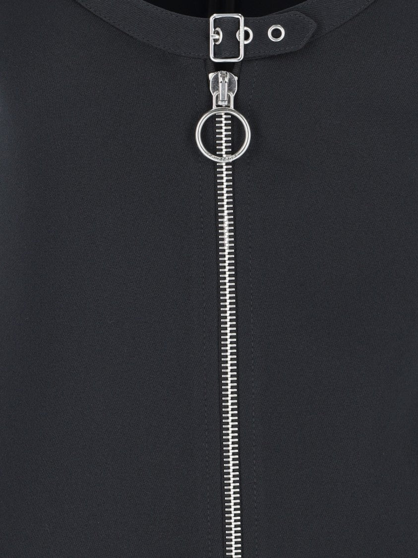 Courrèges Black Cotton Mini Zip Dress
