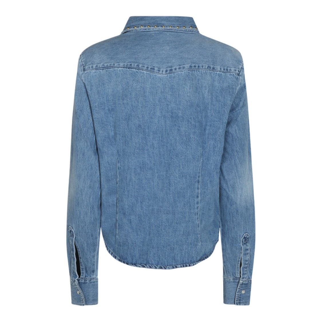 Lois Jeans Denim Shirt With Metallic Studs And Flap Pockets