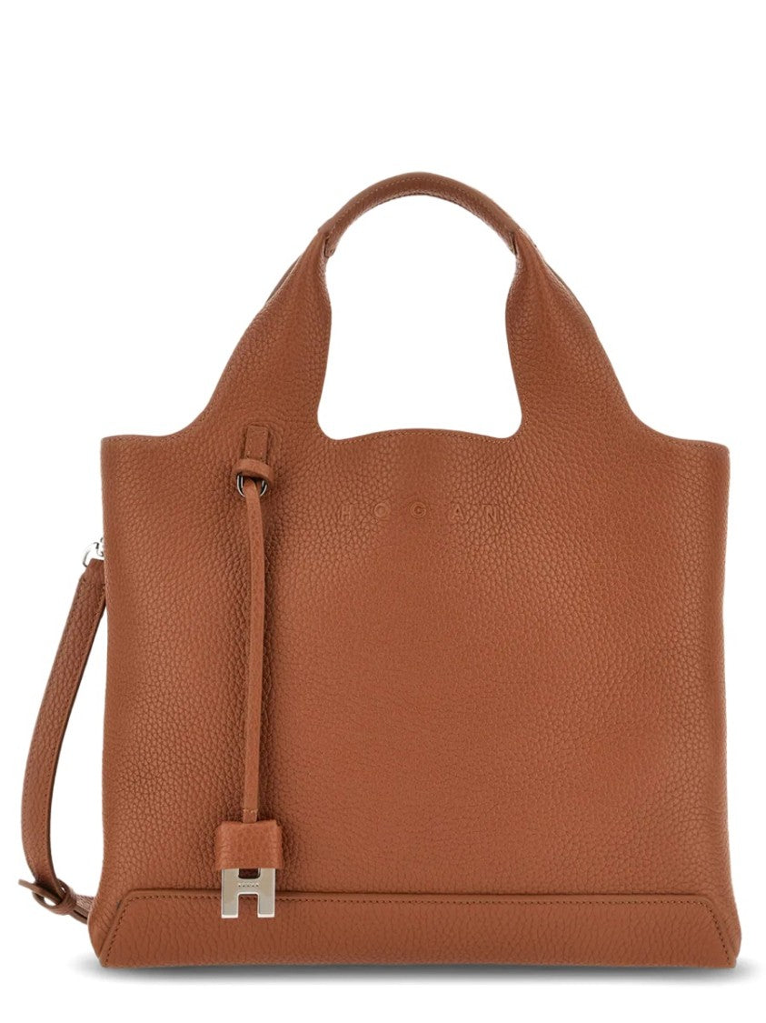 Hogan Textured Calfskin Tote Bag