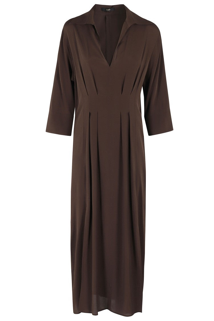 Seventy Plain Crepe Dress With Silk Blend